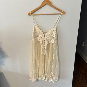 Free People Ivory/White Small Lace Crochet Tunic